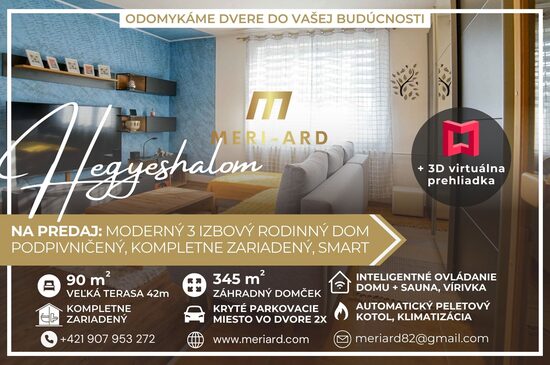 Na predaj 3 izbový moderný rodinný dom, pozemok 345m2 /Hegyeshalom/
