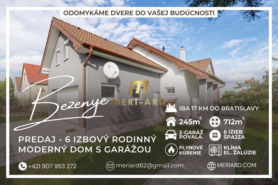 6 izbový moderný, podkrovný rodinný dom /Bezenye - Paprét/