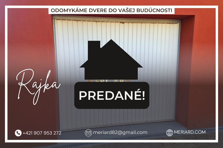 (PREDANÉ) Na predaj garáž 15m2 s elektrickou bránou /Rajka/ ulica Bem apó